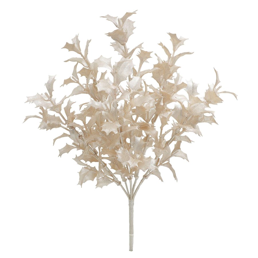 Home Accessories * | Rose Gold Holly Leaves Bush, 13 Premium Product