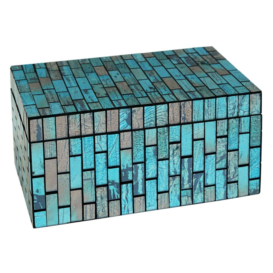 Home Accents * | Blue Mosaic Box, 8 5 At Reduced Price