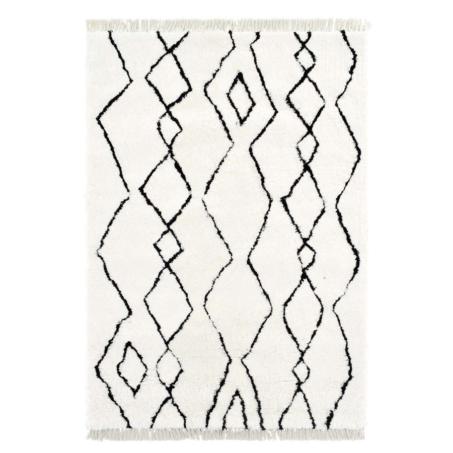 Rugs & Curtains * | (C183) Imperial White Patterned Area Rug With Tassels, 5 7 Delicate Design